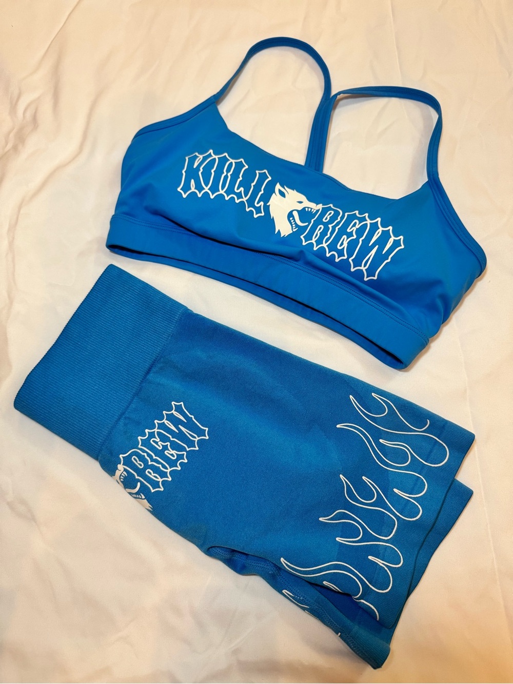 Kill Crew Seamless Flames Biker Shorts & Sports Bra Set
